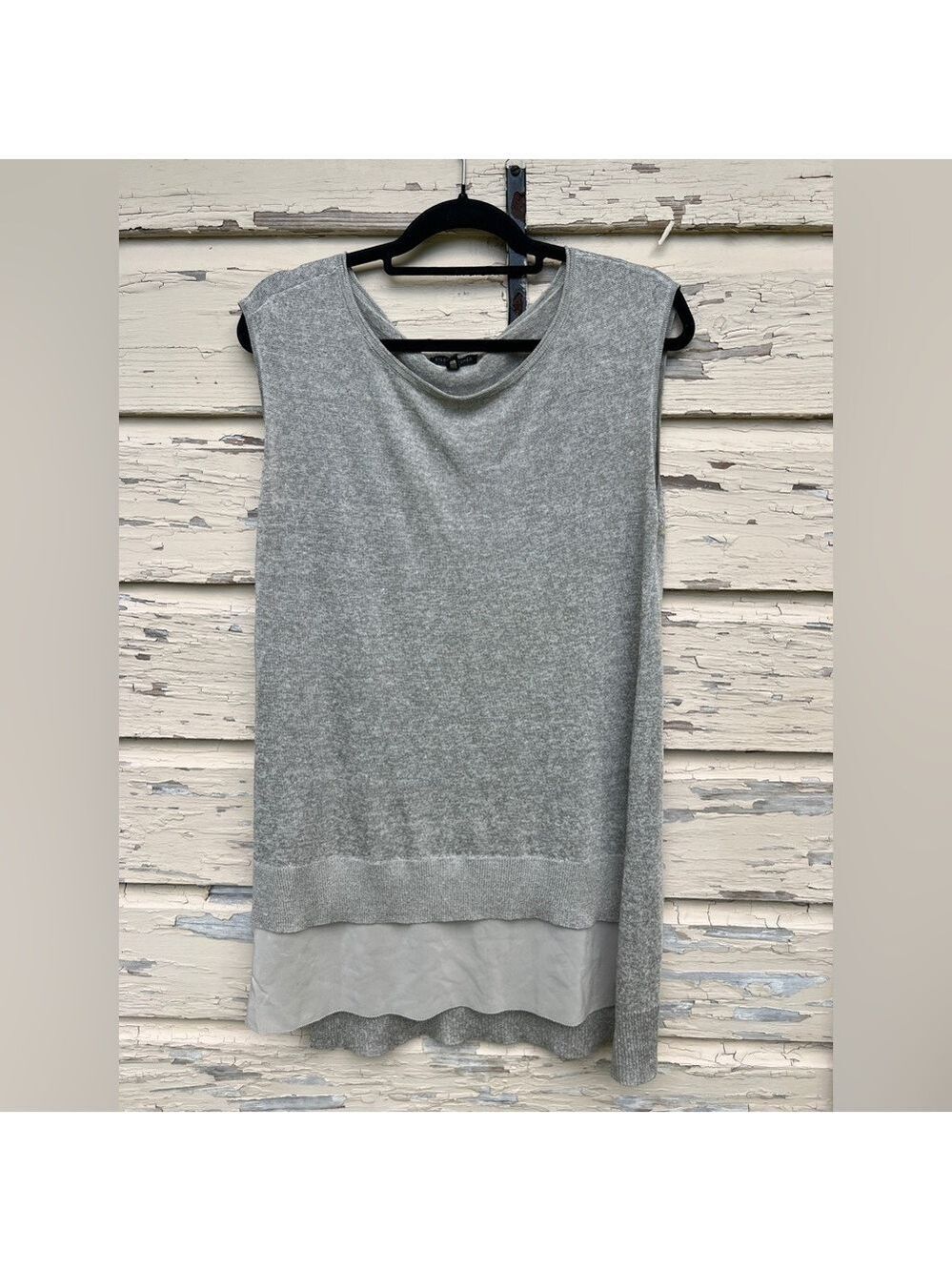 Eileen Fisher Closet Staple Office Silk Linen Blend Sleeveless Tank Blouse Top
